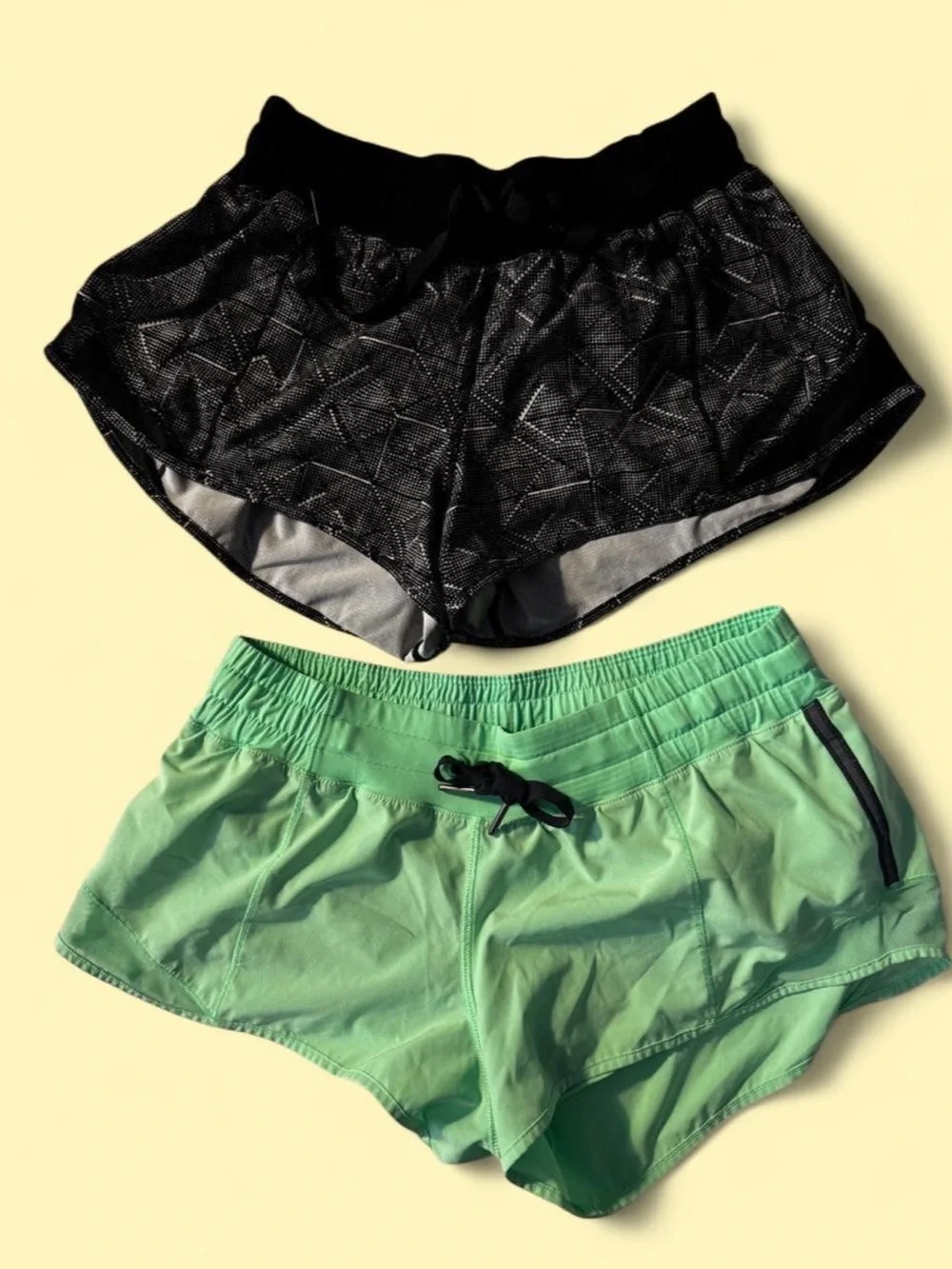 Women’s Lululemon Shorts - Black & Mint Green